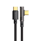 Cablu Mcdodo de date (CA-3400), USB-C to USB-C, 90 Degree Design, 100W, Transparent Design, 5A, 1.2m, negru