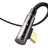 Cablu Mcdodo de date (CA-3400), USB-C to USB-C, 90 Degree Design, 100W, Transparent Design, 5A, 1.2m, negru