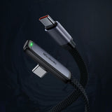 Cablu Mcdodo de date (CA-3360), USB-C to USB-C, 90 Degree Design, 65W, Indicator LED, 1.2m, negru