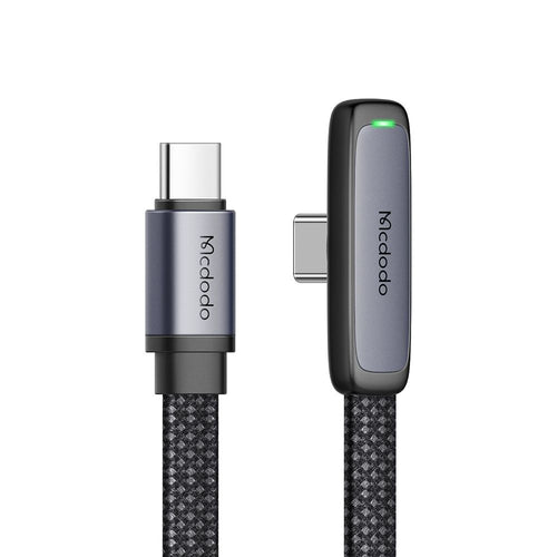Cablu Mcdodo de date (CA-3360), USB-C to USB-C, 90 Degree Design, 65W, Indicator LED, 1.2m, negru