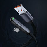 Cablu Mcdodo de date (CA-3340), USB-C to USB-A, 90 Degree Design, 100W, Indicator LED, 1.2m, negru