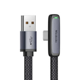 Cablu Mcdodo de date (CA-3340), USB-C to USB-A, 90 Degree Design, 100W, Indicator LED, 1.2m, negru