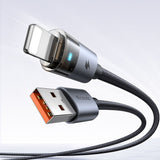 Cablu Mcdodo de date (CA-6910), cu Charging Light, USB-A to Lightning, Transparent Cable, 3A, 1.2m, negru