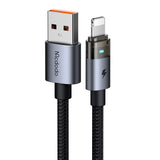 Cablu Mcdodo de date (CA-6910), cu Charging Light, USB-A to Lightning, Transparent Cable, 3A, 1.2m, negru
