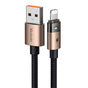 Cablu Mcdodo de date (CA-6911), cu Charging Light, USB-A to Lightning, Transparent Cable, 3A, 1.2m, auriu