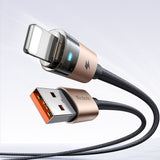 Cablu Mcdodo de date (CA-6911), cu Charging Light, USB-A to Lightning, Transparent Cable, 3A, 1.2m, auriu