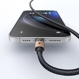 Cablu Mcdodo de date (CA-6911), cu Charging Light, USB-A to Lightning, Transparent Cable, 3A, 1.2m, auriu