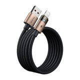 Cablu Mcdodo de date (CA-6911), cu Charging Light, USB-A to Lightning, Transparent Cable, 3A, 1.2m, auriu