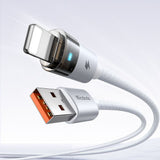 Cablu Mcdodo de date (CA-6912), cu Charging Light, USB-A to Lightning, Transparent Cable, 3A, 1.2m, alb