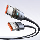 Cablu Mcdodo de date (CA-6890), cu Charging Light, USB-C to USB-A, Transparent Design, 6A, 1.2m, negru