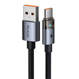 Cablu Mcdodo de date (CA-6890), cu Charging Light, USB-C to USB-A, Transparent Design, 6A, 1.2m, negru