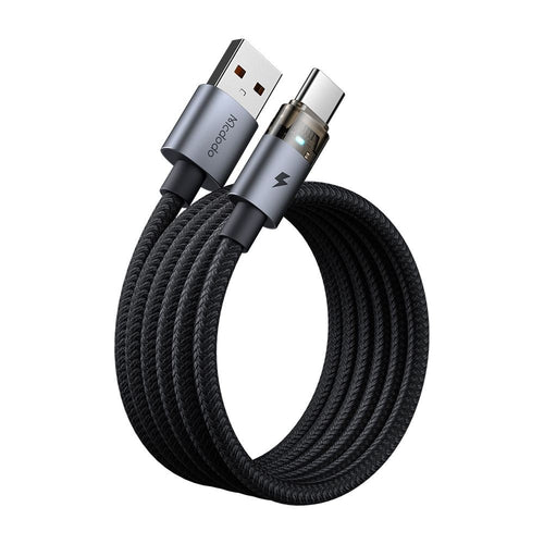 Cablu Mcdodo de date (CA-6890), cu Charging Light, USB-C to USB-A, Transparent Design, 6A, 1.2m, negru