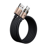 Cablu Mcdodo de date (CA-6891), cu Charging Light, USB-C to USB-A, Transparent Cable, 6A, 1.2m, auriu
