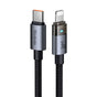 Cablu Mcdodo de date (CA-6940), cu Charging Light, USB-C to Lightning, Transparent Design, 36W, 1.2m, negru