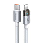 Cablu Mcdodo de date (CA-6942), cu Charging Light, USB-C to Lightning, Transparent Cable, 36W, 1.2m, alb