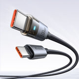 Cablu Mcdodo de date (CA-5580), cu Charging Light, USB-C to USB-C, Transparent Design, 100W, 1.2m, negru