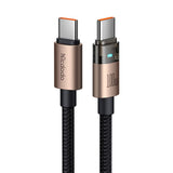 Cablu Mcdodo de date (CA-5581), cu Charging Light, USB-C to USB-C, Transparent Design, 100W, 5A, 1.2m, auriu