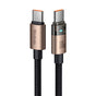 Cablu Mcdodo de date (CA-5581), cu Charging Light, USB-C to USB-C, Transparent Design, 100W, 5A, 1.2m, auriu