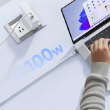 Cablu Mcdodo de date (CA-5582), cu Charging Light, USB-C to USB-C, Transparent Design, 100W, 5A, 1.2m, alb