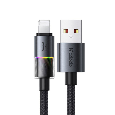 Cablu Mcdodo de date (CA-8170), cu Colorful Lights, USB-A to Lightning, 3A, 1.2m, negru