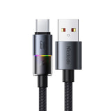 Cablu Mcdodo de date (CA-8180), cu 7 Colorful Lights, USB-A to USB-C, 6A, 1.2m, negru