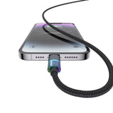 Cablu Mcdodo de date (CA-8190), cu 7 Colorful Lights, USB-C to Lightning, 36W, 3A, 1.2m, negru
