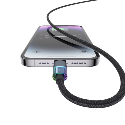 Cablu Mcdodo de date (CA-8190), cu 7 Colorful Lights, USB-C to Lightning, 36W, 3A, 1.2m, negru