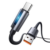 Cablu Mcdodo de date (CA-5180), cu Breathing Light, USB-A to USB-C, 100W, 6A, 1.2m, negru