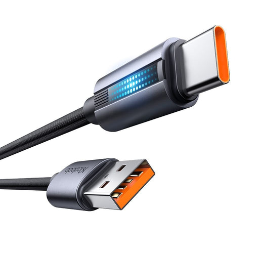 Cablu Mcdodo de date (CA-5180), cu Breathing Light, USB-A to USB-C, 100W, 6A, 1.2m, negru