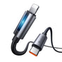 Cablu Mcdodo de date (CA-5710), cu Breathing Light, USB-C to Lightning, 36W, 3A, 1.2m, negru