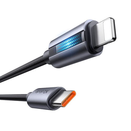 Cablu Mcdodo de date (CA-5710), cu Breathing Light, USB-C to Lightning, 36W, 3A, 1.2m, negru
