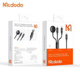 Cablu Mcdodo 3in1 Cablu de date O Series (CA-4940), USB-C to Lightning/USB-C/Incarcator wireless Apple Watch, 100W, 1.2m, negru