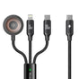 Cablu Mcdodo 3in1 Cablu de date O Series (CA-4940), USB-C to Lightning/USB-C/Incarcator wireless Apple Watch, 100W, 1.2m, negru