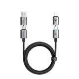 Cablu Mcdodo 4in1 Cablu de date Extreme Energy Series (CA-6560), cu Magnetic Ends, USB-C/USB-A to USB-C/Lightning, 60W, 1.2m, negru