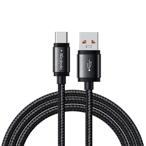 Cablu Mcdodo de date (CA-4730), USB-A to Type-C, Incarcare rapida, 6A, 120W, Indicator LED, 1.5m, negru