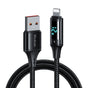 Cablu Mcdodo de date (CA-1060), USB 2.0 to Lightning, cu Afisaj digital, Nylon Braided, Aliaj aluminiu, 3A, 1.2m, negru
