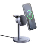Incarcator wireless Mcdodo Negru Swan Series (CH-2460), Magnetic, pentru iPhone/iWatch/Earbuds, 22.5W, Qi2, gri