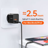 Incarcator retea Mcdodo Hydrogen Series (CH-1951), Dual Port, 20W, Incarcare rapidar, Fireproof PC, negru