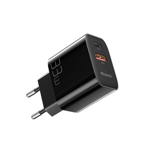 Incarcator retea Mcdodo (CH-0921), Dual Port, 33W, Incarcare rapidar, Fireproof PC, negru