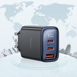Incarcator retea Mcdodo (CH-2180), 2x USB-C, 1x USB-A, 30W, Incarcare rapidar, Afisaj digital, negru