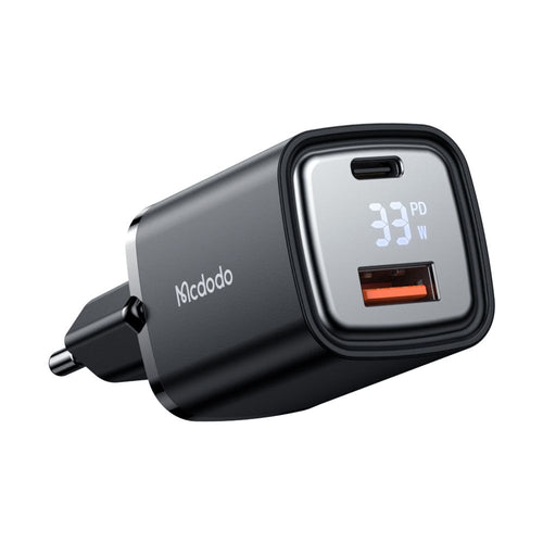 Incarcator retea Mcdodo Graphite Series (CH-1701), USB-A, USB-C, 33W, Incarcare rapidar, Afisaj digital, negru