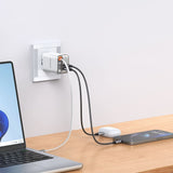 Incarcator retea Mcdodo FreeGo Series (CH-4103), Integrat USB-C Retractabil Cable, USB-A/C, 67W, Afisaj digital, 65cm, alb