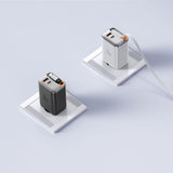 Incarcator retea Mcdodo FreeGo Series (CH-4103), Integrat USB-C Retractabil Cable, USB-A/C, 67W, Afisaj digital, 65cm, alb