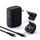 Adaptor pentru Calatorie Mcdodo Mecha Series (CH-8442), Cable Included, UK/US/EU Plugs, 65W, 2x Type-C, USB-A, Negru