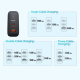 Adaptor pentru Calatorie Mcdodo Mecha Series (CH-8442), Cable Included, UK/US/EU Plugs, 65W, 2x Type-C, USB-A, Negru
