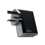 Adaptor pentru Calatorie Universal Mcdodo Nuc AR Power Series (CH-8101 Pro), UK/US/EU Plug, 2x Type-C, USB-A, 100W, GaN, Negru