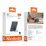 Baterie externa Mcdodo Magnetic Meta Series (MC-8361), Integrat 360° Ring Stand, 5000mAh, 20W, Afisaj digital, gri