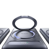 Baterie externa Mcdodo Magnetic Meta Series (MC-8361), Integrat 360° Ring Stand, 5000mAh, 20W, Afisaj digital, gri