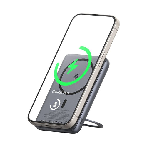 Baterie externa Mcdodo Magnetic Meta Series (MC-8361), Integrat 360° Ring Stand, 5000mAh, 20W, Afisaj digital, gri