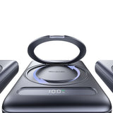 Baterie externa Mcdodo Magnetic Meta Series (MC-8371), Integrat 360° Ring Stand, 10000mAh, 20W, Afisaj digital, gri